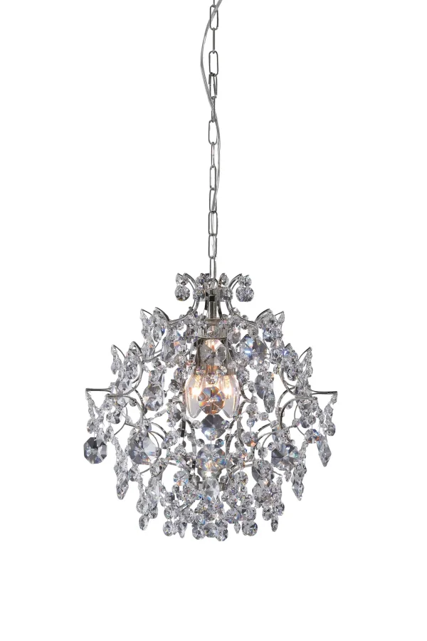 Kristall Kronleuchter Chrom 42 cm