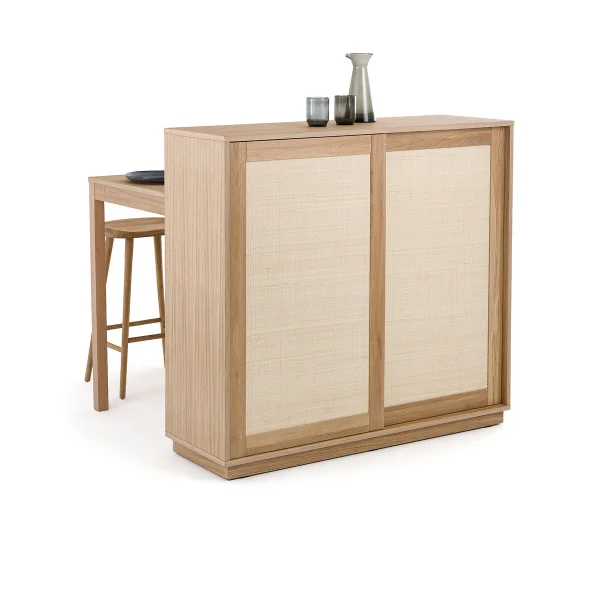 Kücheninsel Palano, Eichenfurnier Und Rattan