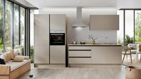 Küchenzeile - Kashmirgrau matt - 336 cm - inkl. Elektrogeräten - TROJA