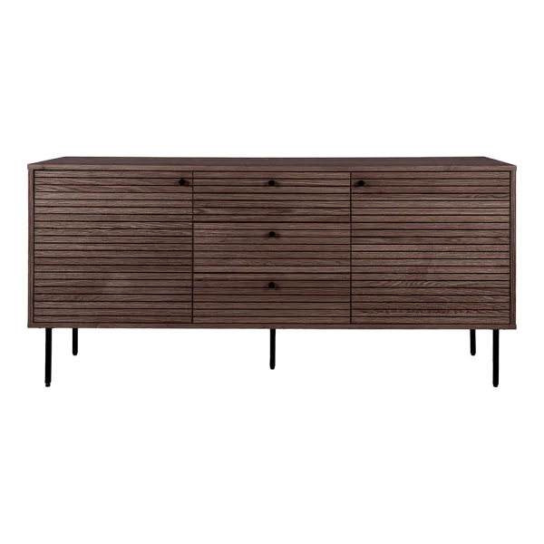 Kyoto Sideboard 3 Schubladen, 2 Türen Eichenfurnier smoked.