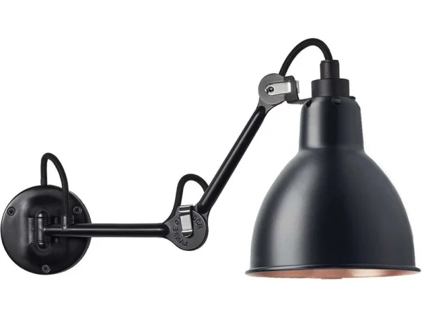 Lampe Gras - 204 Wandleuchte Schwarz/Schwarz/Kupfer