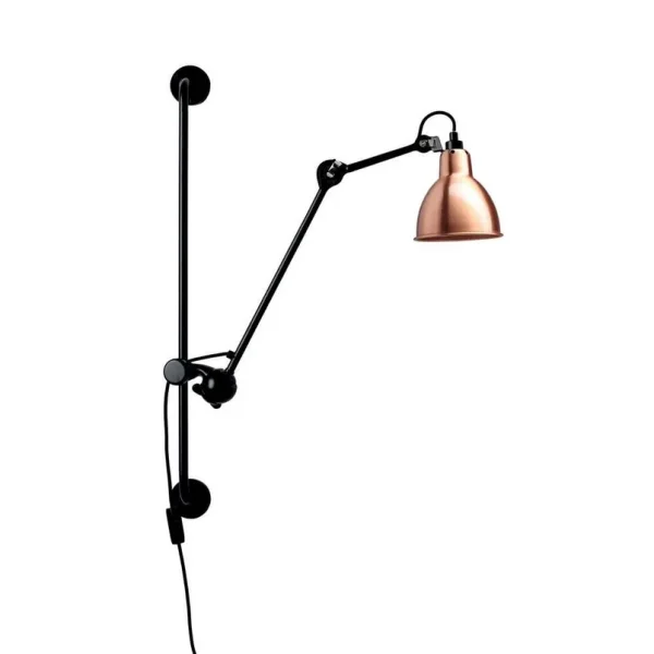 Lampe Gras - 210 Wandleuchte Schwarz/Kupfer/Weiß