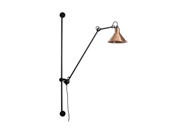Lampe Gras - 214 Wandleuchte Conic Schwarz/Raw Kupfer/Weiß