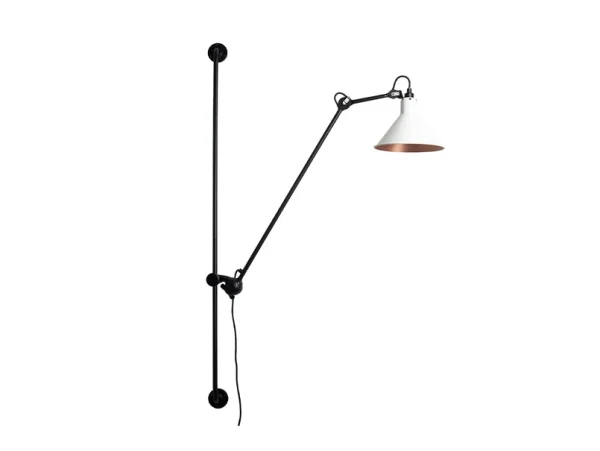 Lampe Gras - 214 Wandleuchte Conic Schwarz/Weiß/Kupfer