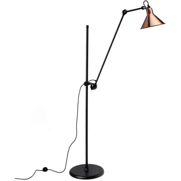 Lampe Gras - 215 Stehleuchte Schwarz/Kupfer/Weiß