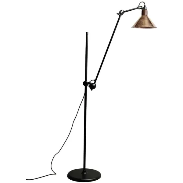 Lampe Gras - 215 Stehleuchte Schwarz/Raw Kupfer
