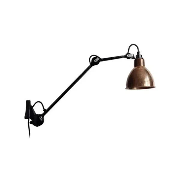 Lampe Gras - 222 Wandleuchte Schwarz/Raw Kupfer