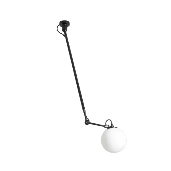 Lampe Gras - 302 L Deckenleuchte Ø250 Schwarz/Opal Glas