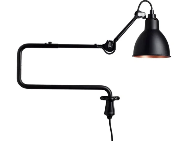 Lampe Gras - 303 Wandleuchte Schwarz/Schwarz/Kupfer
