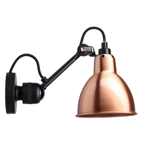Lampe Gras - 304 Wandleuchte Schwarz/Kupfer/Weiß