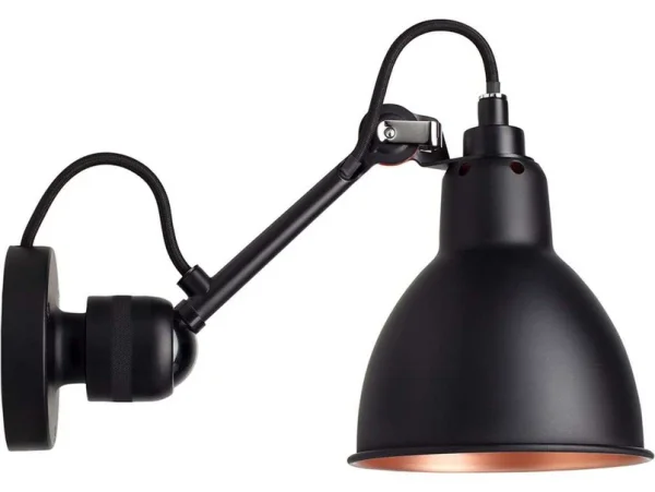 Lampe Gras - 304 Wandleuchte Schwarz/Schwarz/Kupfer