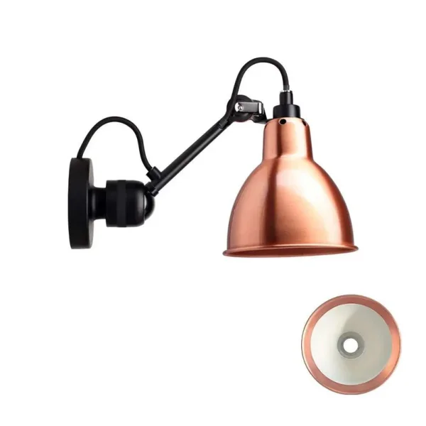 Lampe Gras - 304CA Wandleuchte Schwarz/Kupfer/Weiß