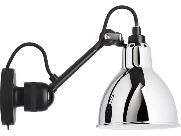 Lampe Gras - 304SW Wandleuchte Schwarz/Chrom