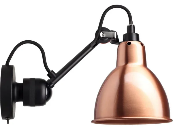 Lampe Gras - 304SW Wandleuchte Schwarz/Kupfer