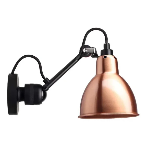 Lampe Gras - 304SW Wandleuchte Schwarz/Kupfer/Weiß