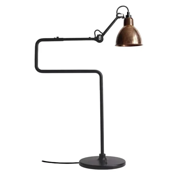 Lampe Gras - 317 Tischleuchte Schwarz/Raw Kupfer