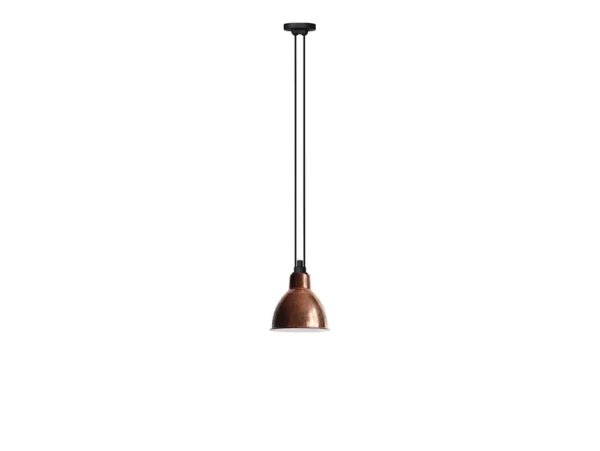 Lampe Gras - 322 L Pendelleuchte Round Raw Copper/White