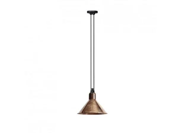 Lampe Gras - 322 XL Pendelleuchte Conical Raw Copper/White