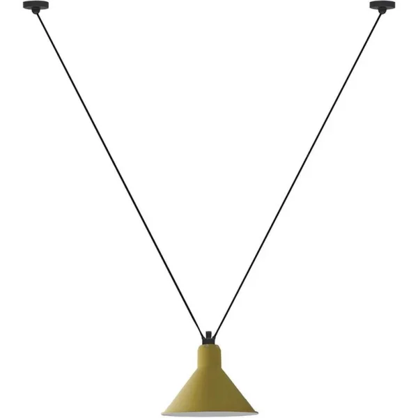 Lampe Gras - 323 L Pendelleuchte Konisch Gelb