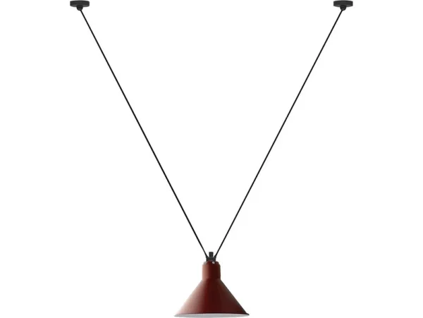 Lampe Gras - 323 L Pendelleuchte Konisch Rot