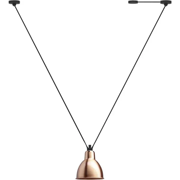 Lampe Gras - 323 L Pendelleuchte Round Copper/White