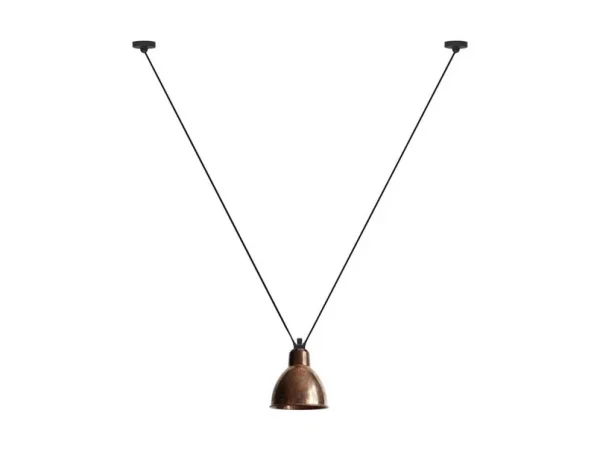 Lampe Gras - 323 L Pendelleuchte Round Raw Copper/White