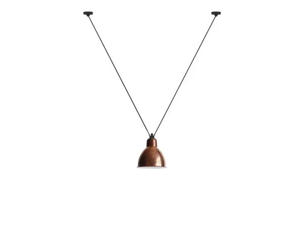 Lampe Gras - 323 XL Pendelleuchte Round Raw Copper/White