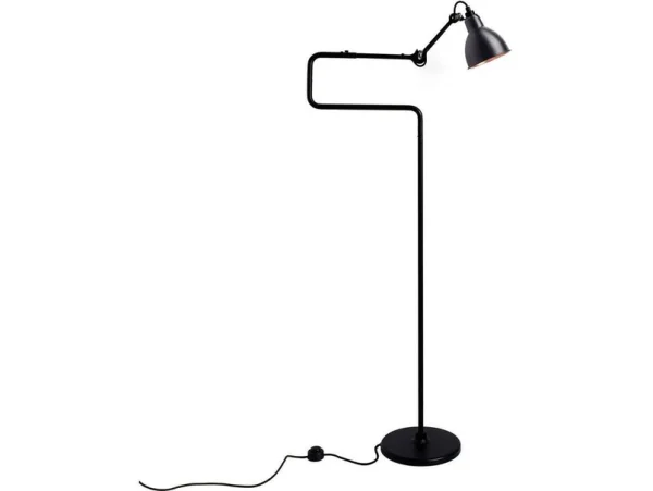 Lampe Gras - 411 Stehleuchte Schwarz/Schwarz/Kupfer