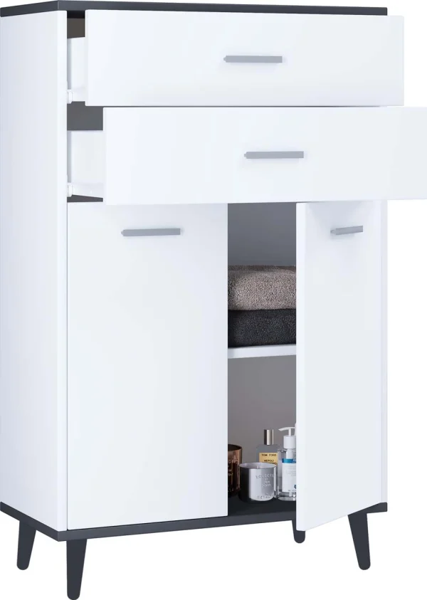 Landos Badschrank weiß, anthrazit.