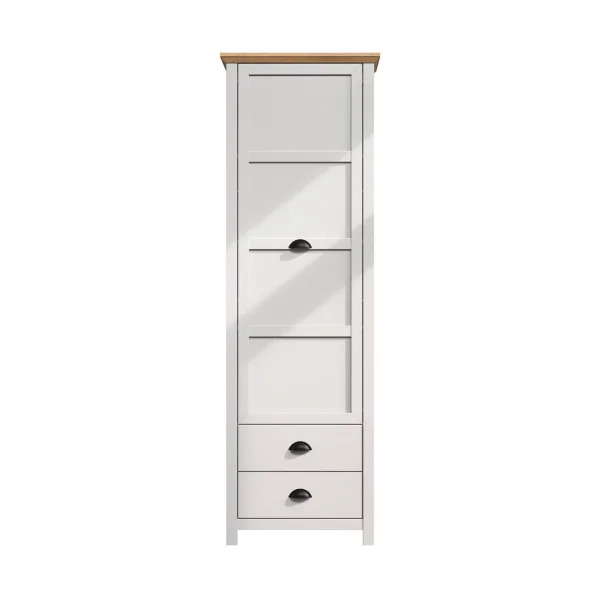 Landside Kleiderschrank 1 Tür, 2 Schubladen, grau.