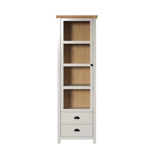 Landside Vitrinenschrank 1 Tür, 2 Schubladen, grau.