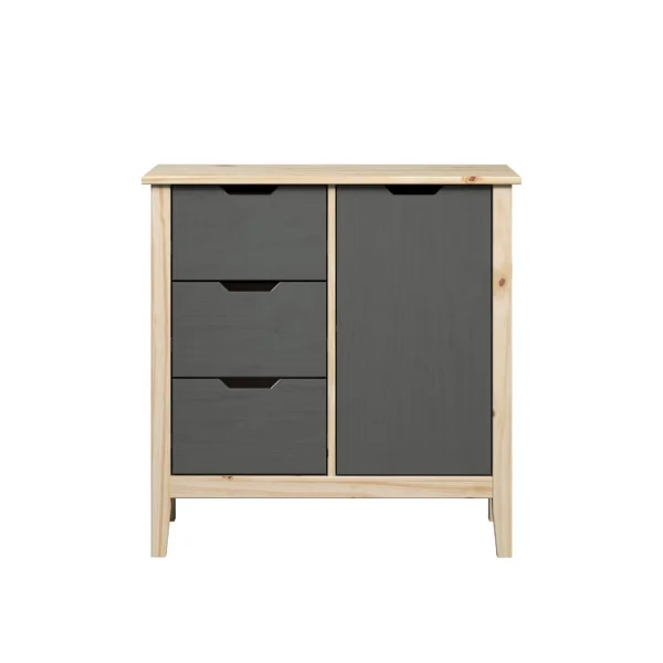 Latera Kommode 3 Schubladen, 1 Tür grau.