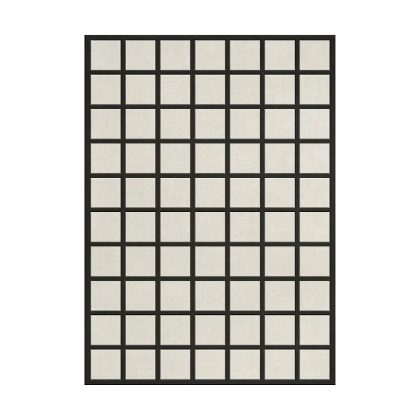 Layered Avenue Checked Wollteppich Bone White, 200x300 cm