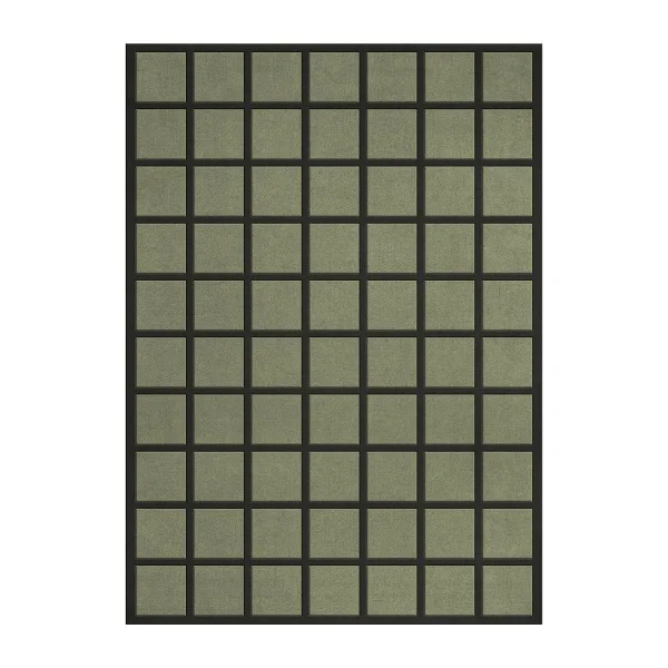 Layered Avenue Checked Wollteppich Olive, 250 x 350cm
