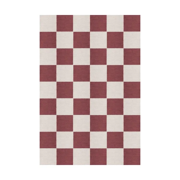 Layered Chess Wollteppich Burgundy, 200x300 cm
