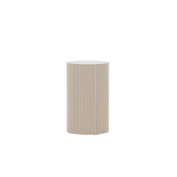 Lenox Ecktisch Ø30 cm Sockel beige.