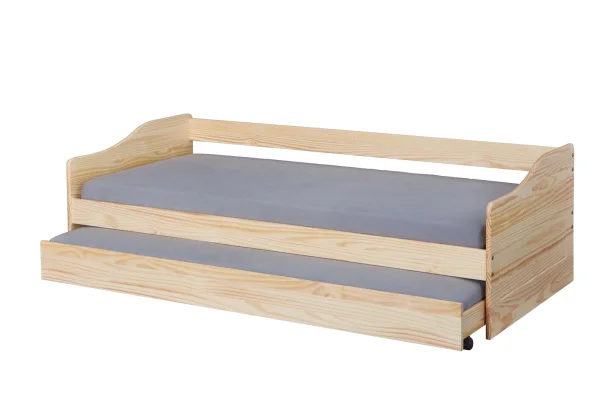 Leonie23 Bett 90x200cm mit 1 ausziehbares Bett natur.