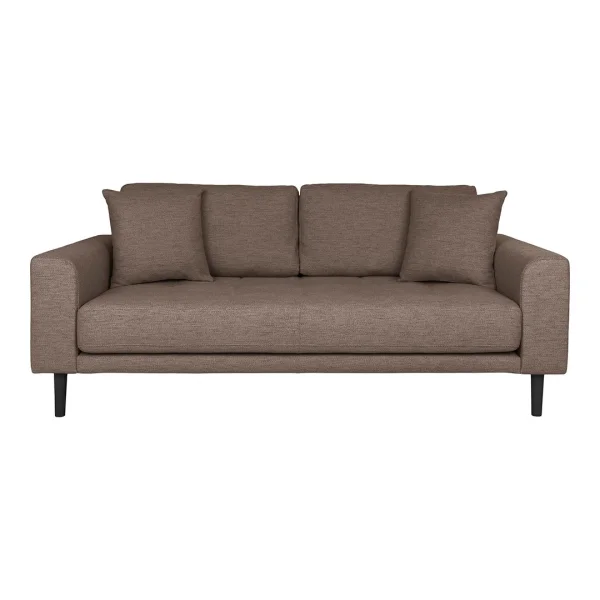 Lido Sofa 2,5 Pers. mit zwei Kissen braun.
