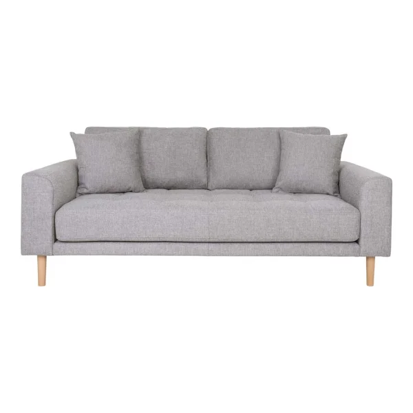 Lido Sofa 2,5 Personen mit 2 Kissen hellgrau.