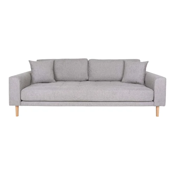 Lido Sofa 3 Personen mit 2 Kissen hellgrau.