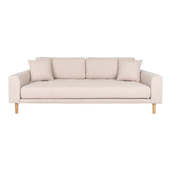Lido Sofa 3 Personen mit 2 Kissen sandfarben.