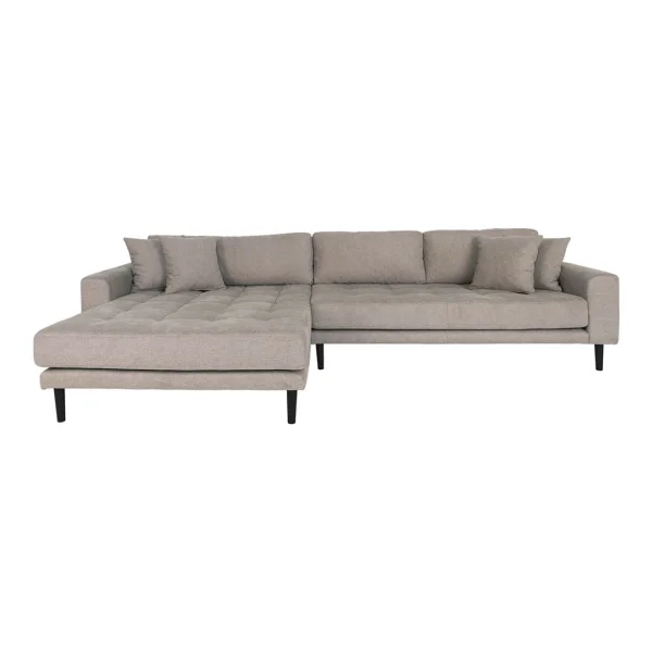 Lido Sofa Chaiselongsofa links gewendet 4 Kissen braun.
