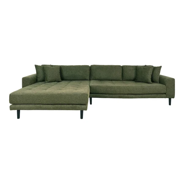 Lido Sofa Chaiselongsofa links gewendet 4 Kissen grün.