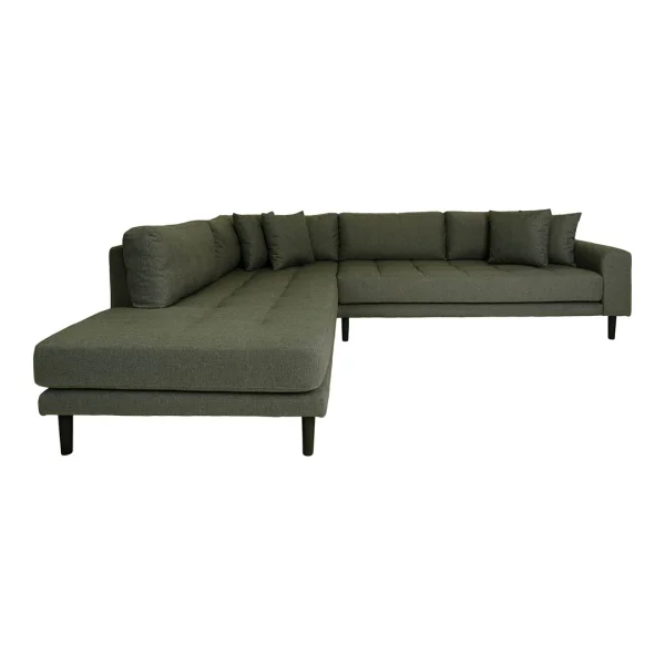 Lido Sofa Ecksofa links gewendet 4 Kissen grün.