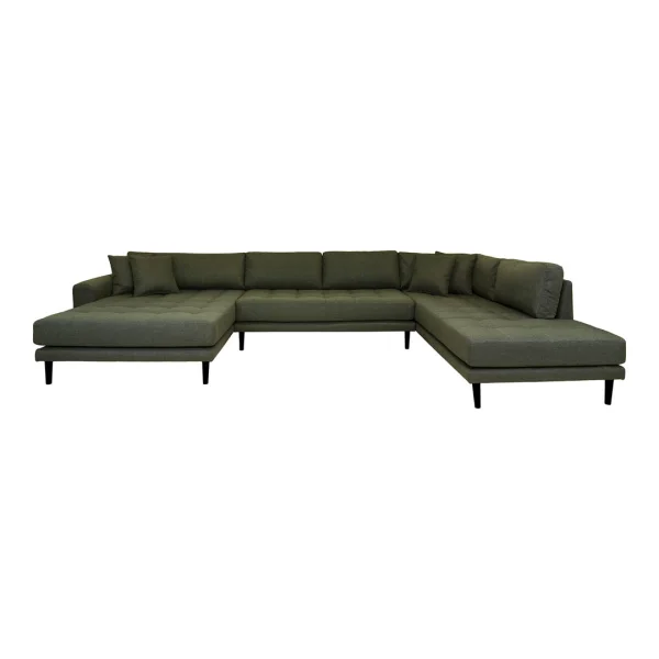 Lido Sofa Usofa links gewendet 4 Kissen grün.
