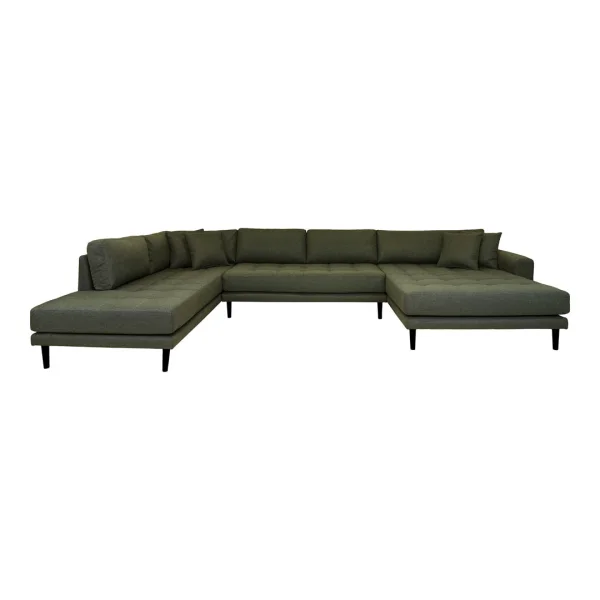 Lido Sofa Usofa rechts gewendet 4 Kissen grün.