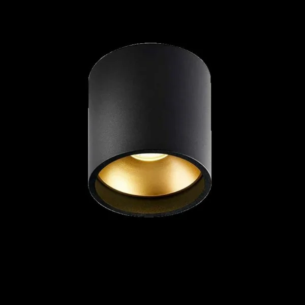 LIGHT-POINT - Solo 1 Round Deckenlampe, schwarz/gold, dim.