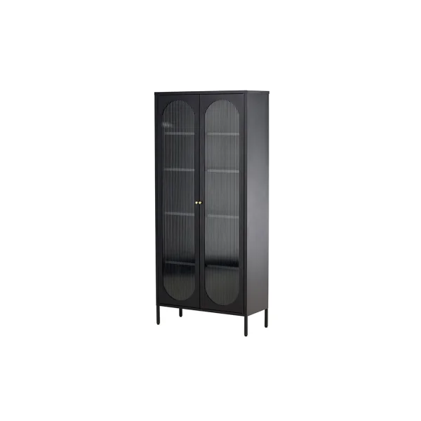 Lima Vitrinenschrank 2 Türen schwarz.