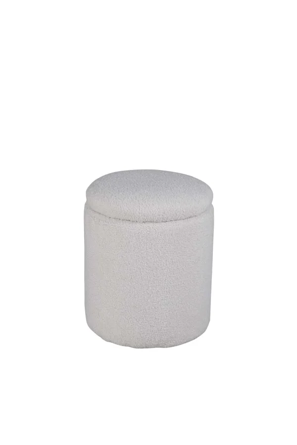 Limpen Pouf Ø32cm mit Aufbewahrung weiß.