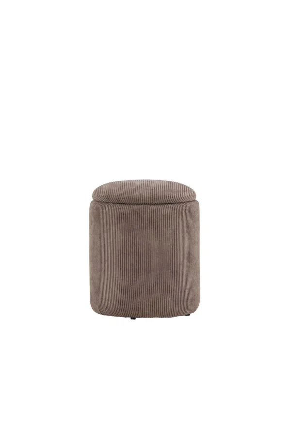 Limpen Pouf Ø32cm Samt mit Aufbewahrung braun.